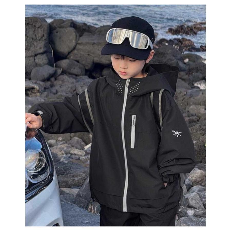 秋冬 マウンテンパーカー キッズ 撥水 防風 防寒 ウインドブレーカー