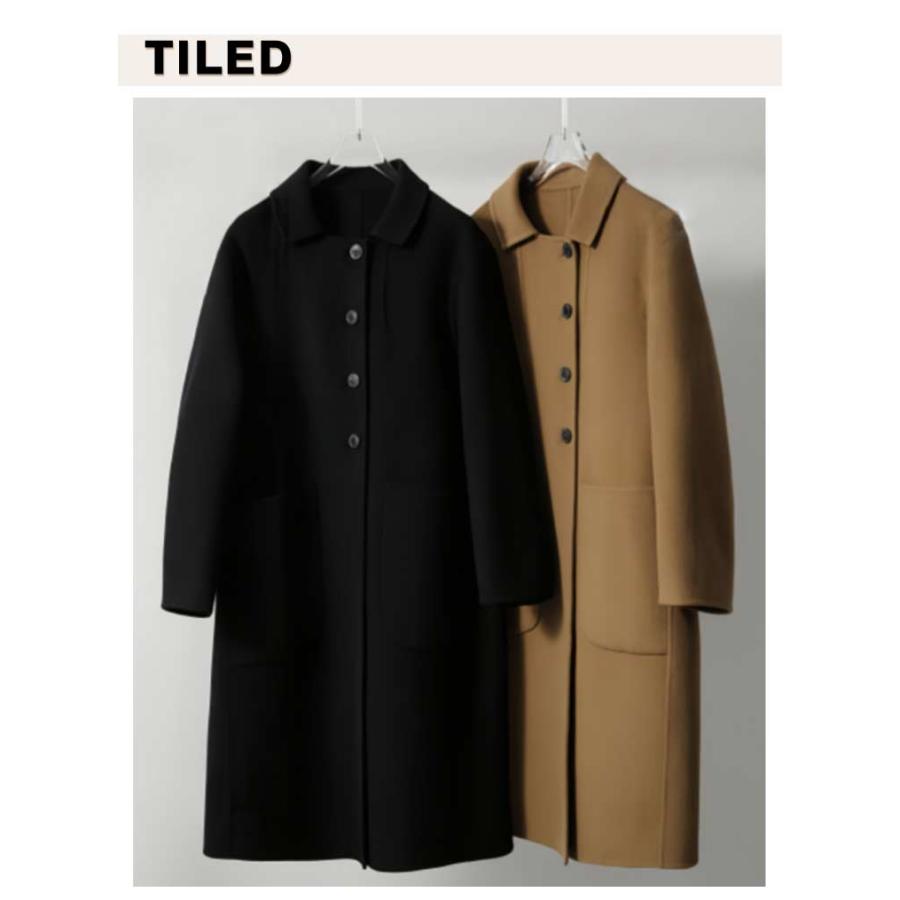 ステンカラーコート フェイクウール コート ロングコート レディース