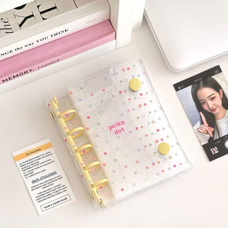 シール帳 リフィル10枚付き 星柄 蝶々 バインダー M5サイズ クリア