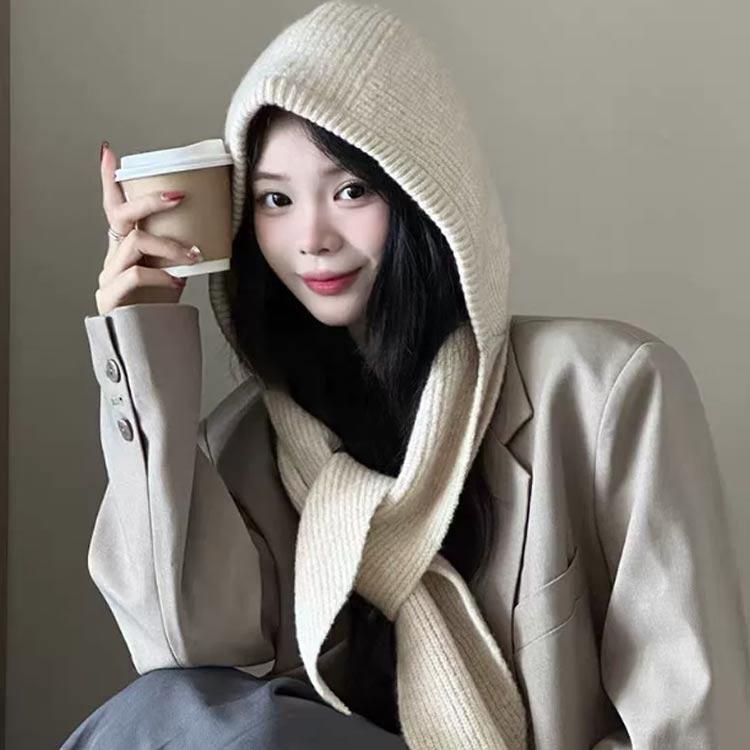 フード マフラー ニット フードマフラー レディース 肩掛けニット