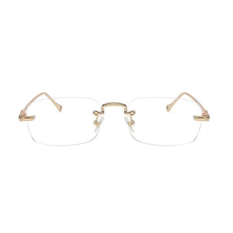 メガネ 伊達メガネ フレームレス レディース メンズ クリア おしゃれ