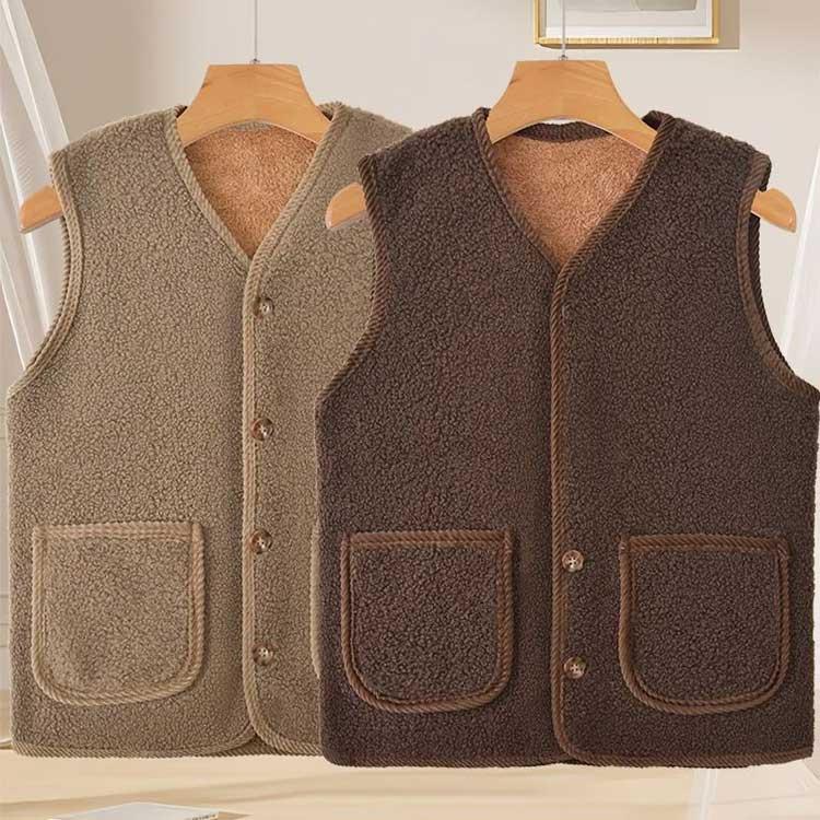 ショートボアベスト　ブラック&ブラウンセット ボアベスト レディース 秋冬[品番：JOKW0014924]｜REAL STYLE（リアル