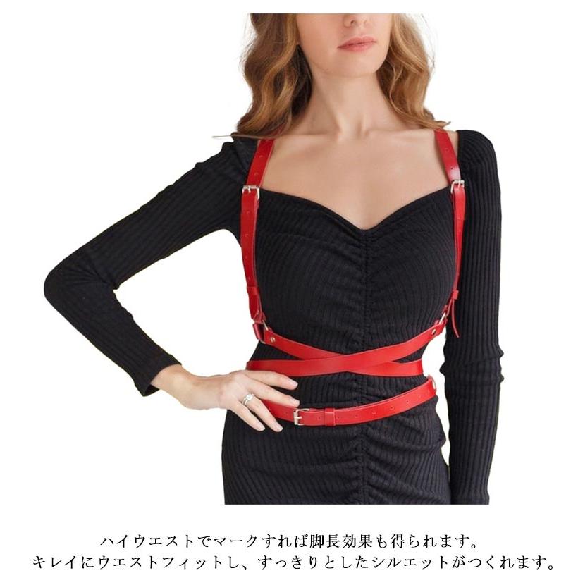 ハーネス ベルト サスペンダー ゴスロリ 重ね着 ボディーハーネス