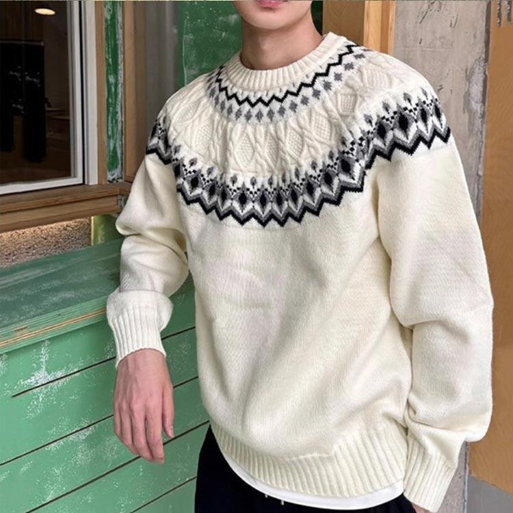 Acne Studios ニット セーター メリノウール ノルディック柄 M相当 Acne Studios - Metallic knit sweater - Black/gold