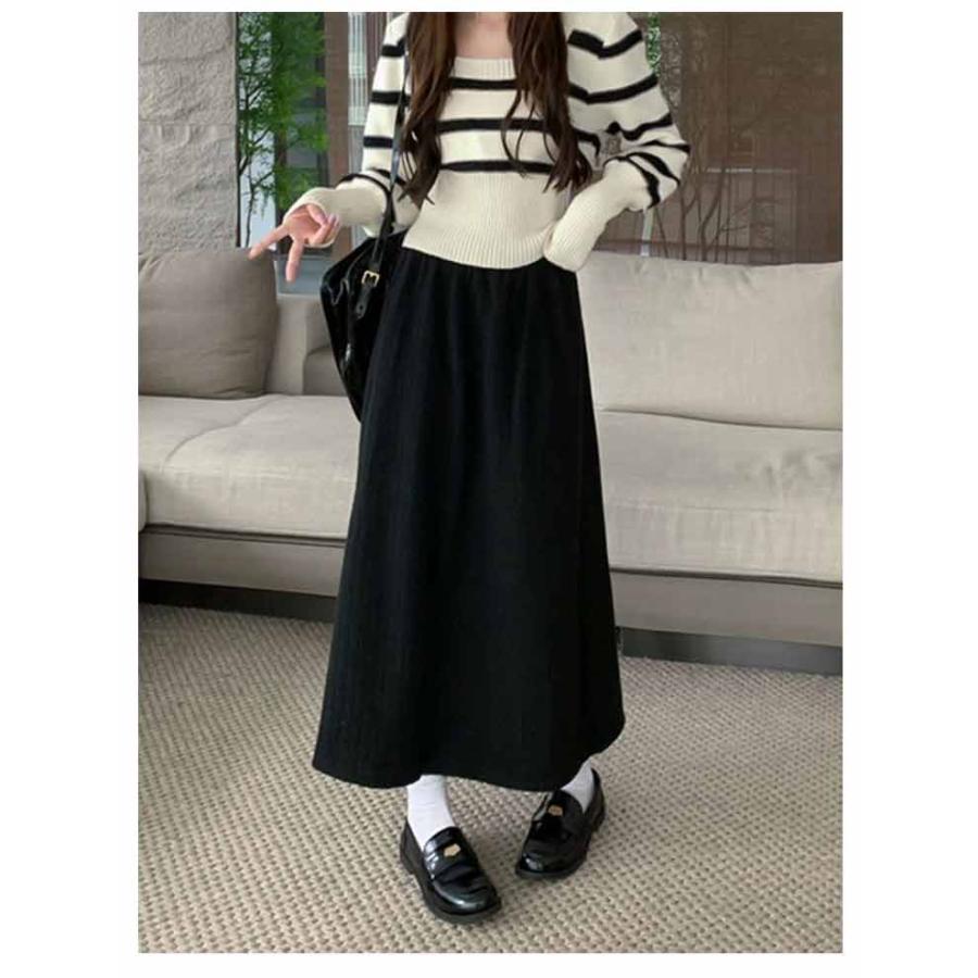 未使用★HERMES★カシミヤ★裏起毛★フレアー★ロングスカート 裏起毛 マキシスカート ロングスカート レディース 秋 冬 スカート A