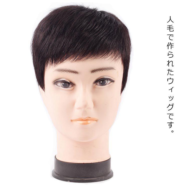 最安値に挑戦 メンズウィッグ ウイッグ かつら 送料無料 高級人毛 自然 人毛 フルウィッグ 男性用かつら ショート 斜め前髪 調整可能 薄毛 頭頂
