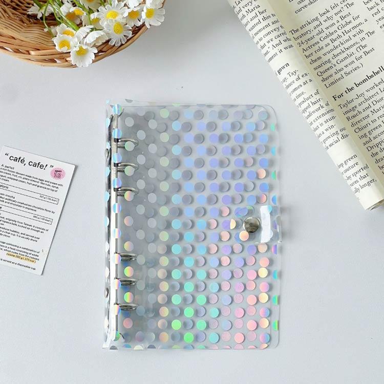 シール帳 キラキラ輝く 透明シール帳 カバー A6サイズ リボン柄 ドット
