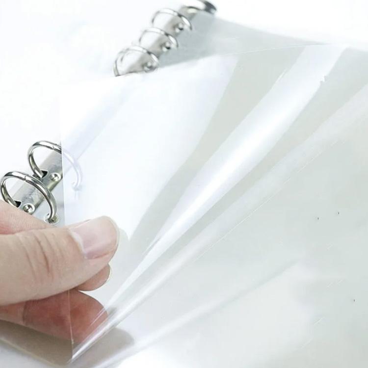 シール帳 虹色透明 A6 オーロラ 20枚の白剥離紙付き シール帳 虹色透明