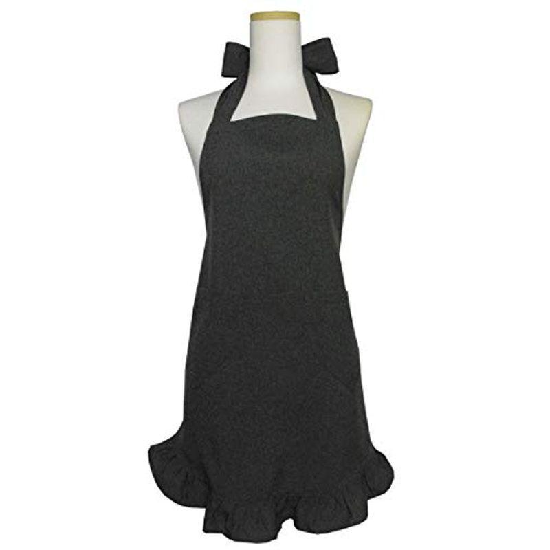 保証書付 フリルエプロン かわいい 大人 レディース シンプル シワになりにくい 無地 日本製 グレー 柔らかい Turningheadskennel Com