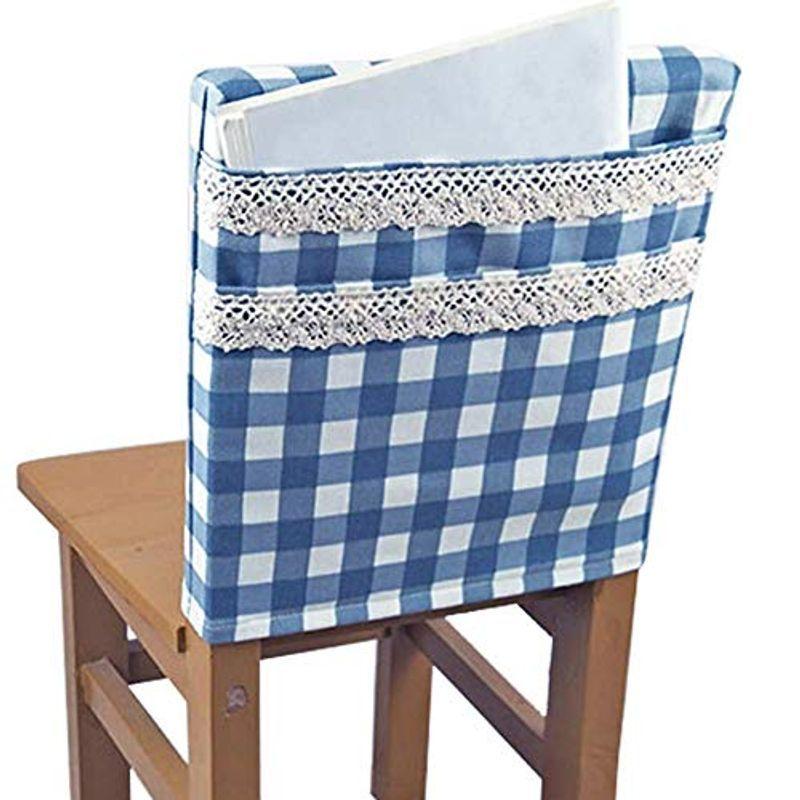 IKENOKOI椅子 背もたれカバー 椅子ポケット 本 雑誌 小物収納 学校 幼稚園 家庭用（40*40cm ブルー）