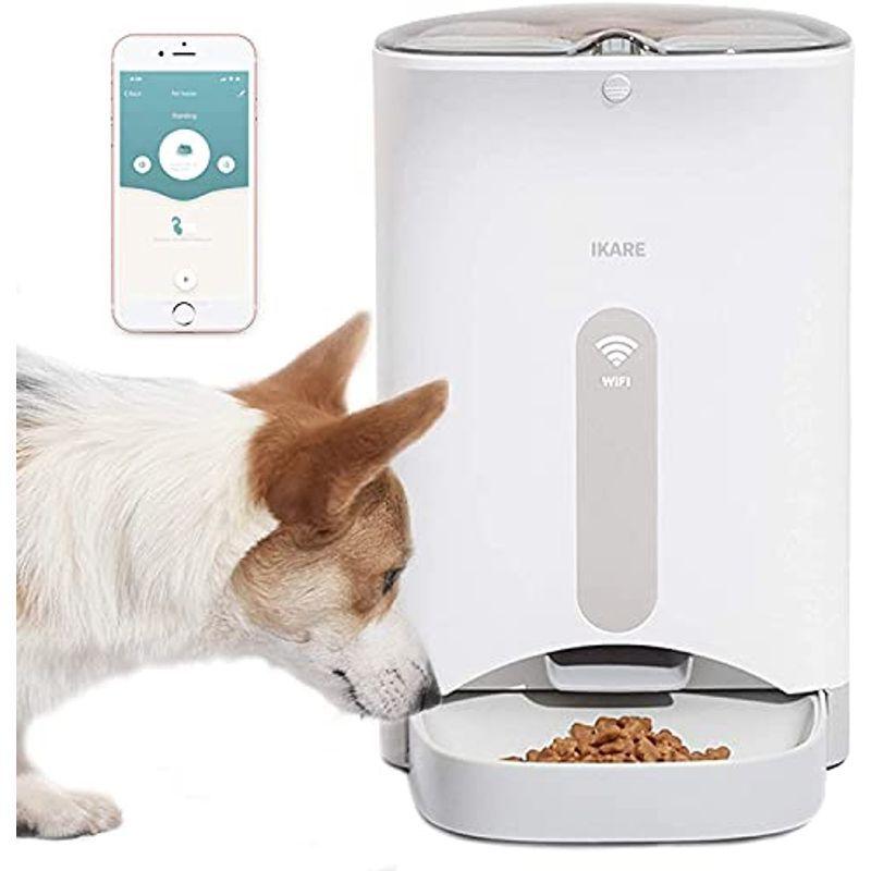 IKARE 自動給餌器 スマホ遠隔式 自動餌やり器 4.3L大容量 猫 中小型犬用 IOS Android対応 手動給餌可 タイマー式 定時