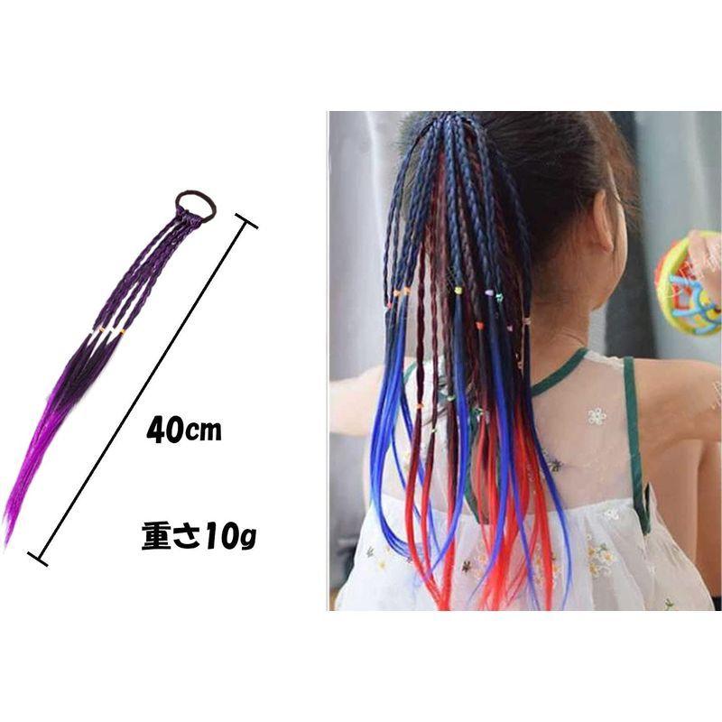 Fumemo カラフル ウィッグ 5本セット 三つ編み 編み込み メッシュ つけ毛 ゴム付き カラ エクステ ポニーテール おしゃれ かわ Aufleddytm 腕時計 アクセサリー Valleymill Com