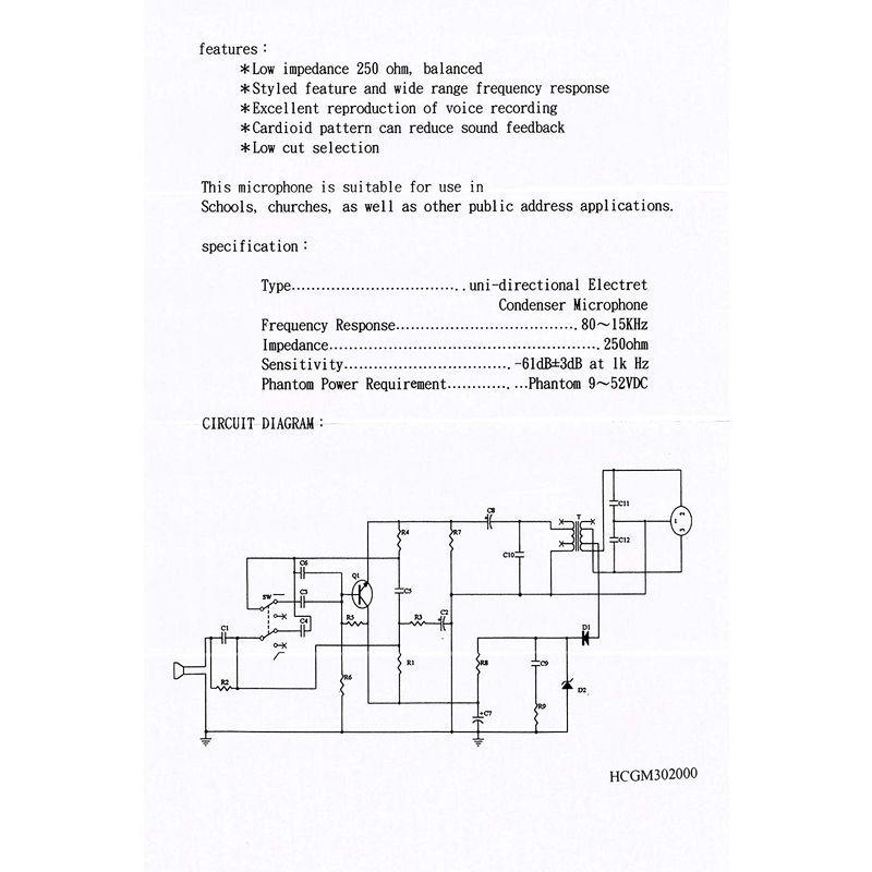 YOGA GM-302 グースネック式マイクロフォン コンデンサータイプ 単一指向性 全長510ｍｍ GM YOGA グースネック式マイクロフォン コンデンサータイプ 単一指向性 全長510ｍｍ