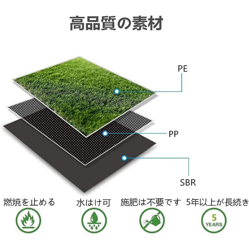 uyoyous　人工芝ロール　1x10m　人工芝生　ベランダ　屋内　装飾用　芝丈3cm　お庭　本物の人工芝　屋外　芝生カーペット　人工芝風