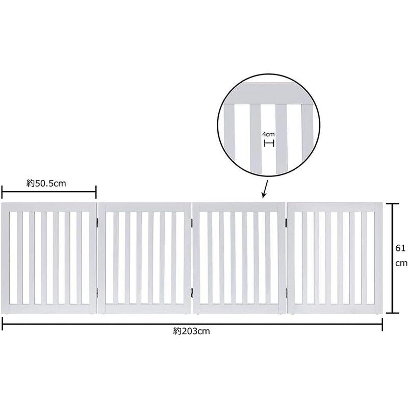 unipaws 木製犬用ゲート、折り式バリア、ペット用家具フェンス 、白い 木製犬用ゲート 折り式バリア ペット用家具フェンス 白い