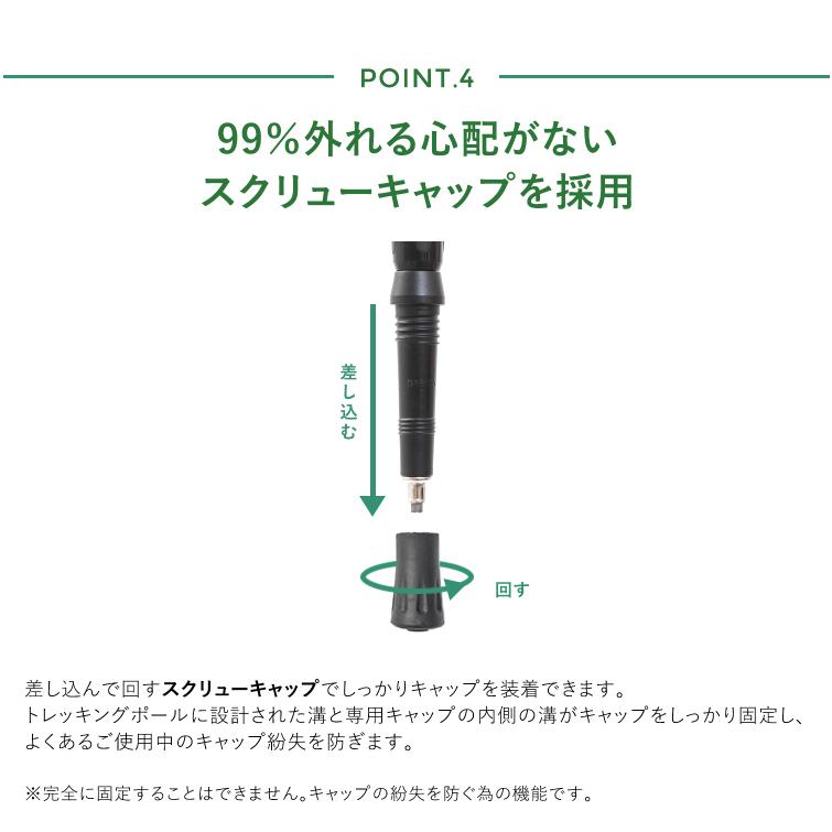 DABADA 【アウトレット品】トレッキングポール ２本セット SGマーク取得 軽量220g 最少56.5cm キャップ付き 登山杖 登山用品 在庫限り｜dabada｜11