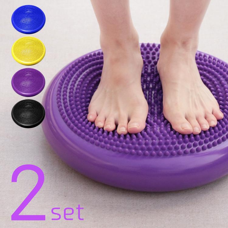 お買い得2個セット バランスディスク バランスクッション 体幹トレーニング 空気入れ付き 骨盤 ダイエット 宅トレ エクササイズ の商品画像