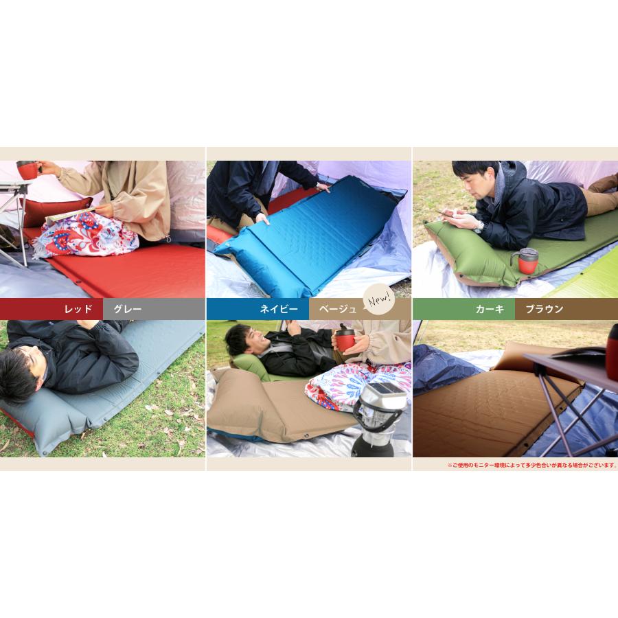 新品・未使用】エアーマット（紺色+グレー） 【新品未使用】エアーマット　ダブル　ブルー　2021