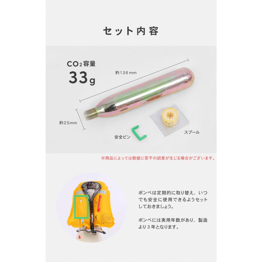DABADA ライフジャケット 交換ボンベキット33g ベストタイプ