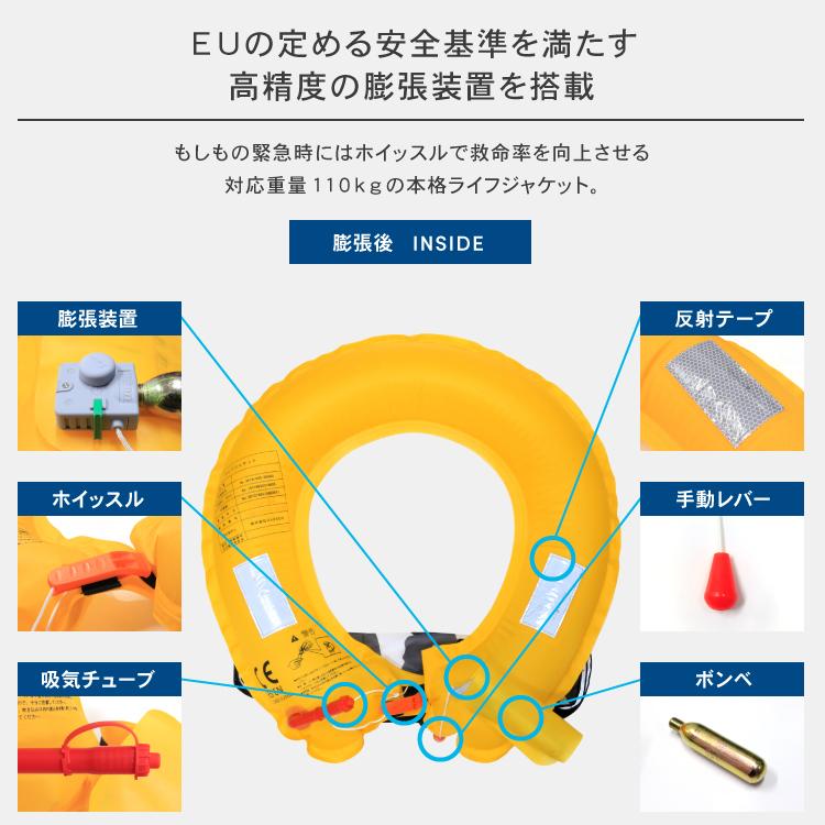 DABADA ライフジャケット ベルトタイプ 手動膨張式 CE認証 釣り 救命胴衣 フリーサイズ 推奨80-110cm フィッシング 釣り 船舶 マリンスポーツ ジェットスキー｜dabada｜09