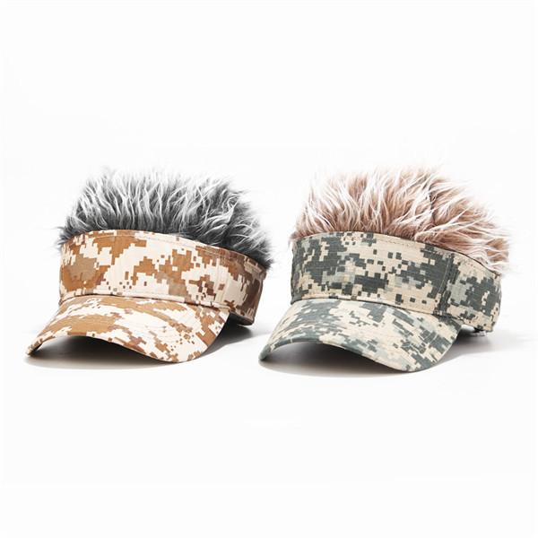 人気no 1 フレアバイザー サンバイザー テニス ゴルフ おすすめ ファッション 付き帽子 バイザー 髪の毛のような フサフサ帽子 ウィッグ メンズ