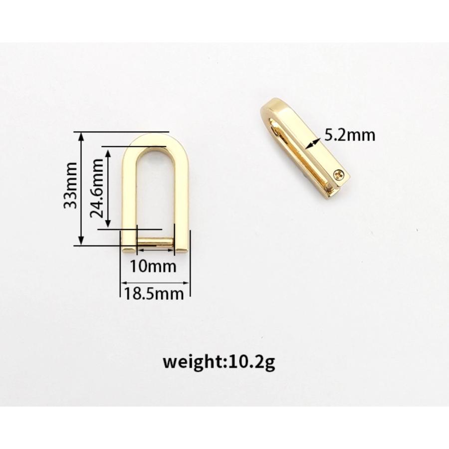 取り外ができるネジ式 Dカン　縦長の「U」字型　 アンティーク レザー 接続 金具  持ち手 バッグ ハンドル パーツ ベルト 革 カスタム レザークラフト　 |  | 01