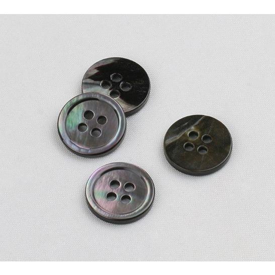 貝ボタン(黒蝶貝) 10mm 1個入 天然素材 4穴 縁あり : 梅工房 - 通販