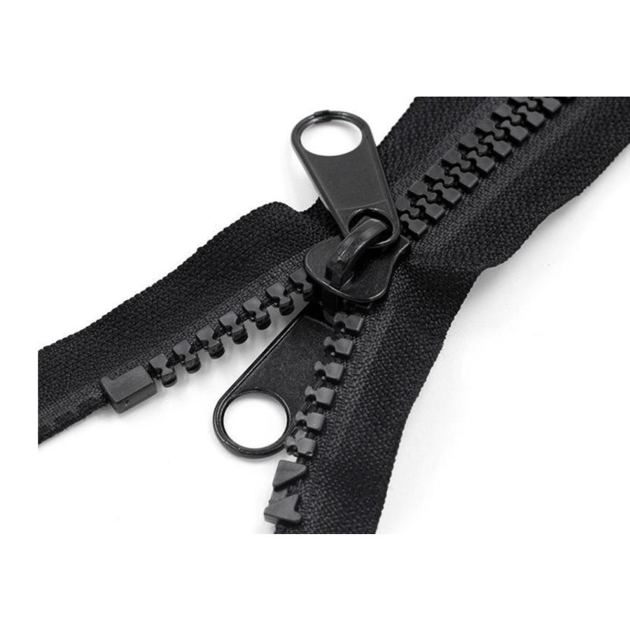 10番　両面スライダー　片開きビスロンファスナー  100cm ブラック【メール便8枚まで】 |  | 03