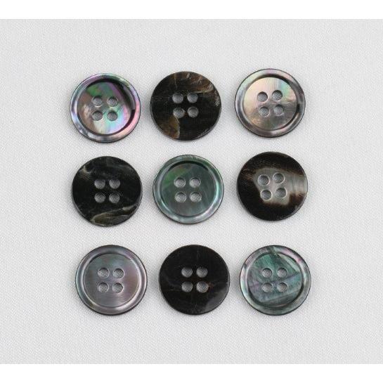 高級黒貝ボタン大きさ形いろいろ2000個以上32990円 貝ボタン(黒蝶貝) 11.5mm 12.5mm 1個入 天然素材 4穴 縁あり : 梅工房