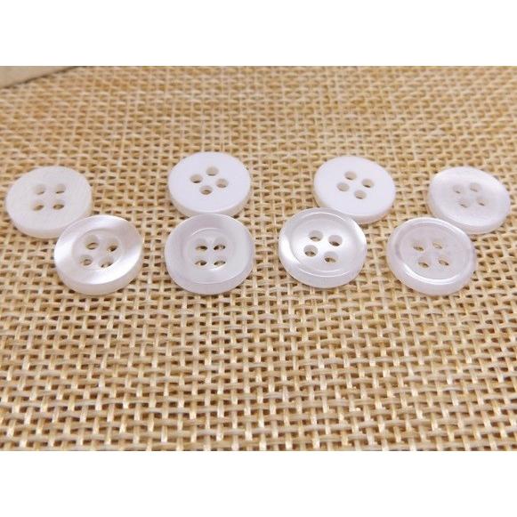 業務用 プラスチックボタン(白) 12mm 50個入 (シャツ・ブラウス向