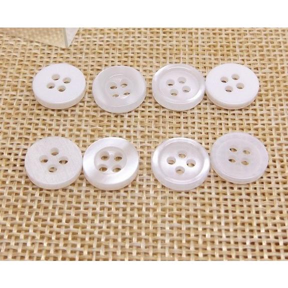 業務用 プラスチックボタン(白) 12mm 50個入 (シャツ・ブラウス向