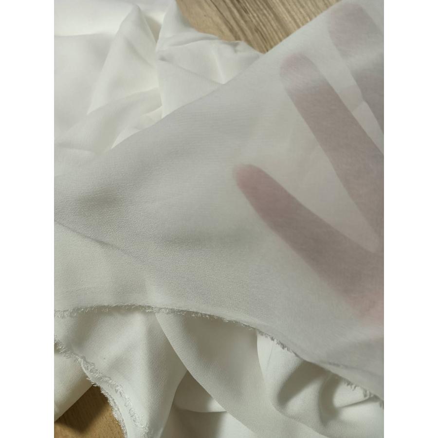 シルク 生地 ホワイト 12匁 ジョーゼット 50cm単位カット売り スカーフ