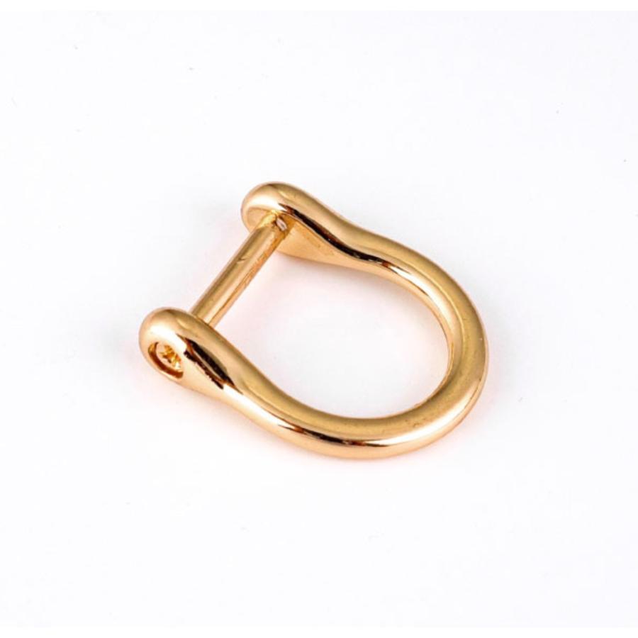 取り外ができるネジ式 Dカン Sサイズ アンティーク レザー 接続 金具