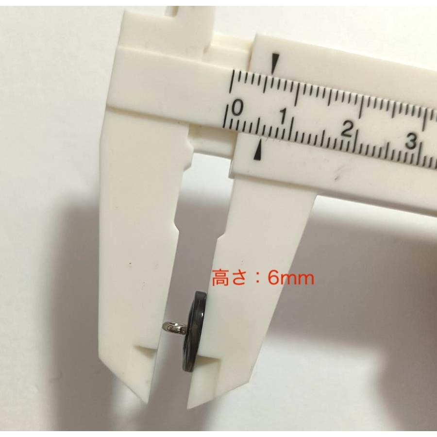 貝ボタン(黒蝶貝) 裏穴シェルボタン 裏足付き　15mm 1個入 天然素材 |  | 02