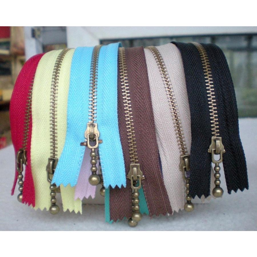 金属ファスナー　玉付きスライダー　止め　15cm 　ファスナー 手芸 手芸用品 手作り ハンドメイド クラフト用品 「メール便OK」 |  | 01