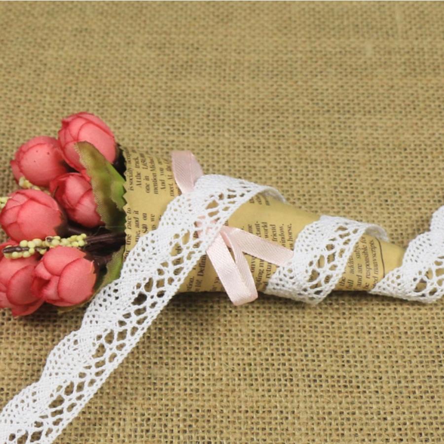 綿レース リボン 幅2cm DIY 手芸材料 5m単位カット売り 3COLORS 半