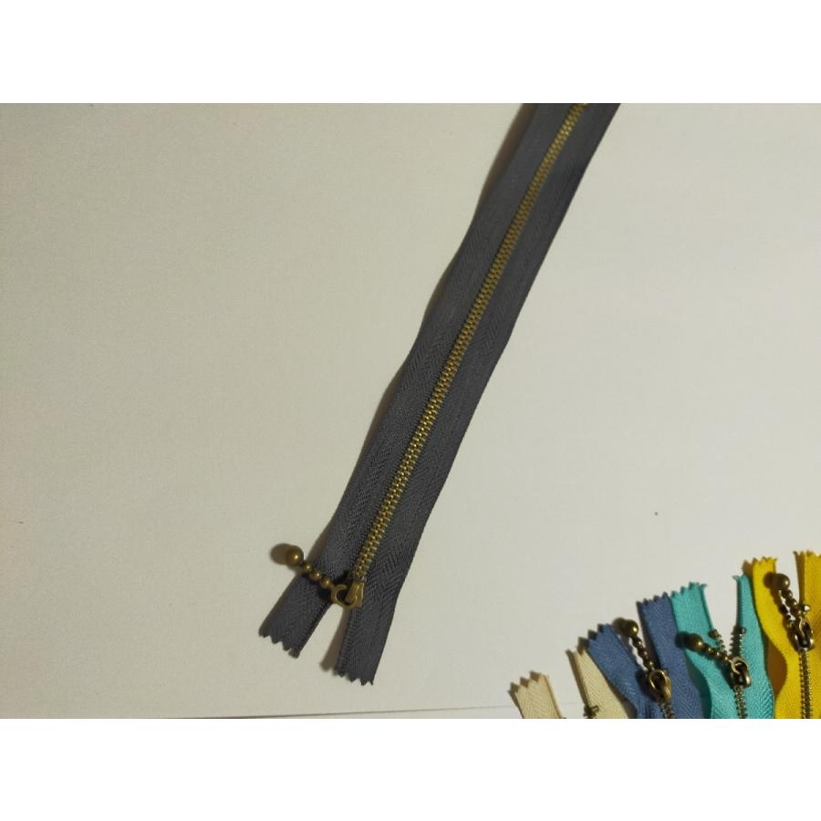 金属ファスナー　玉付きスライダー　止め　20cm  手芸用品 手作り「メール便OK」 |  | 04