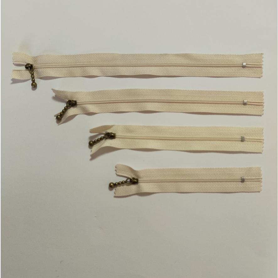 コイルファスナー 玉付きスライダー 止め 20cm 4色 ファスナー 手芸