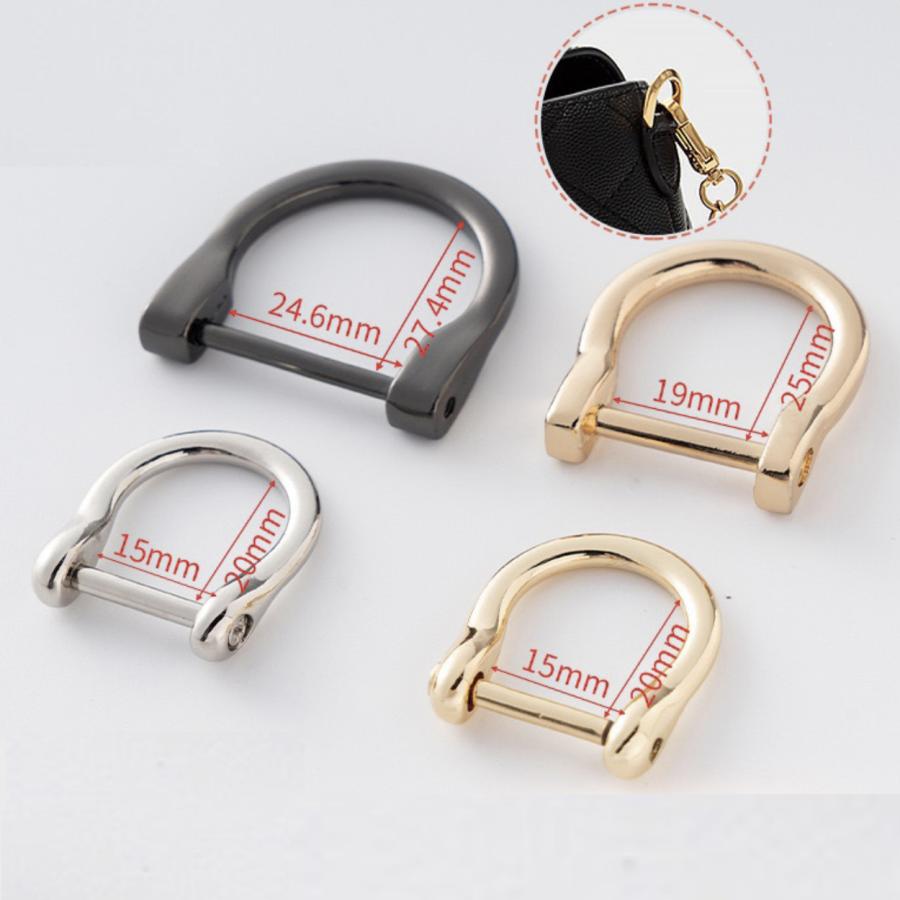 Ｂ品　わけあり処分コーナー Dカン　Lサイズ　 アンティーク レザー 接続 金具  持ち手 バッグ ハンドル パーツ ベルト 革 カスタム レザークラフト　 |  | 01