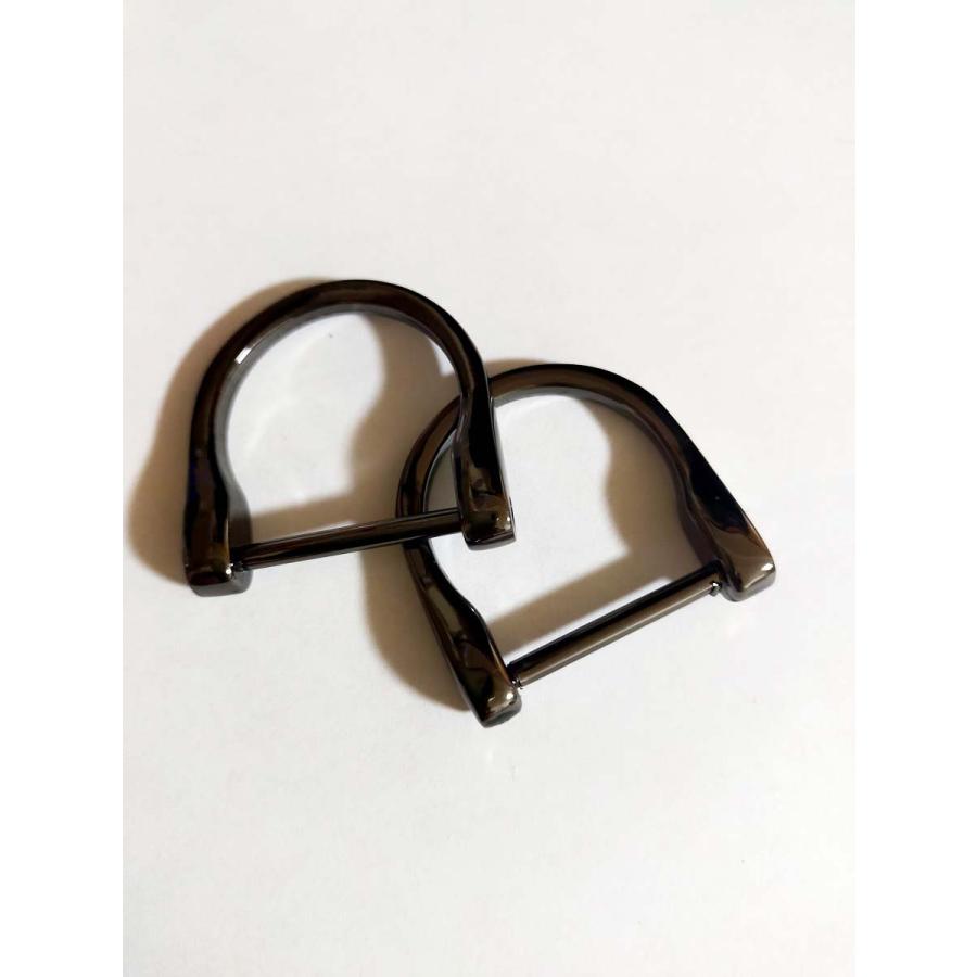 Ｂ品　わけあり処分コーナー Dカン　Lサイズ　 アンティーク レザー 接続 金具  持ち手 バッグ ハンドル パーツ ベルト 革 カスタム レザークラフト　 |  | 02