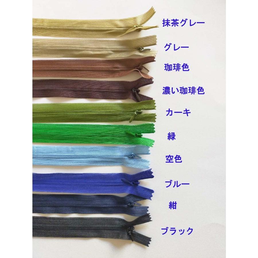 コイルファスナー  フラットニット 止め  コンシールファスナー　25cm【メール便100枚まで】　 |  | 20
