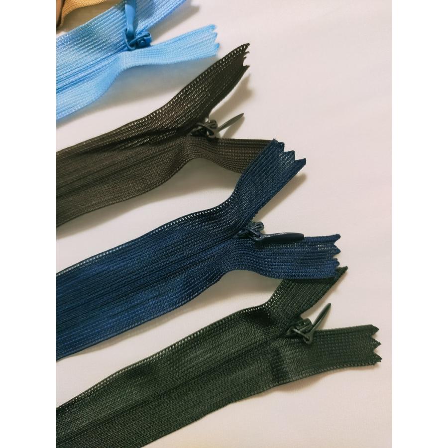 45cmコイルファスナー  フラットニット 止め  コンシールファスナー　20色【メール便100枚まで】　 |  | 03