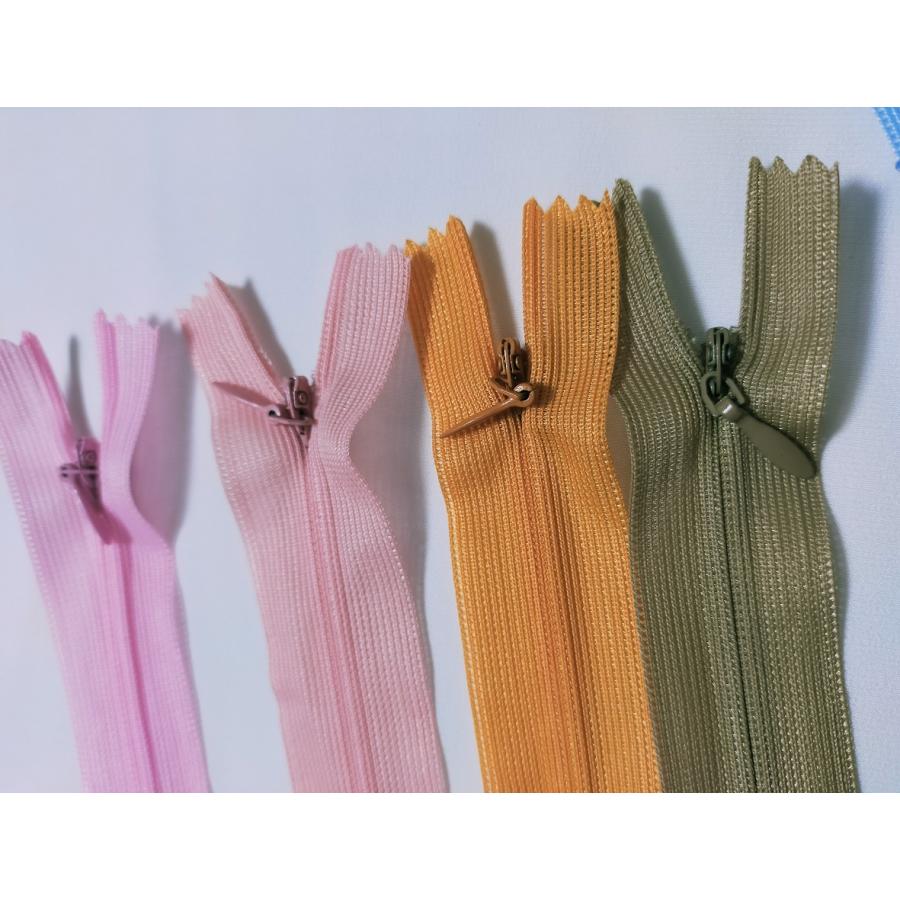 45cmコイルファスナー  フラットニット 止め  コンシールファスナー　20色【メール便100枚まで】　 |  | 06