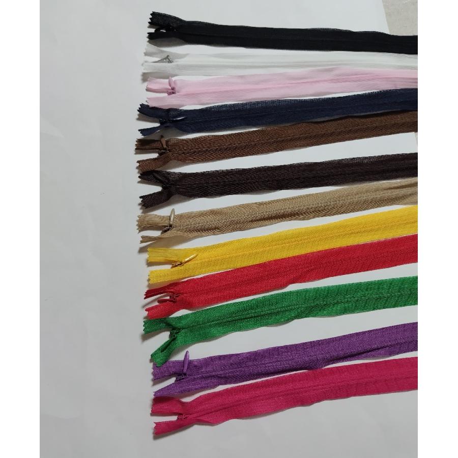 コイルファスナー  フラットニット 止め  コンシールファスナー　53cm【メール便100枚まで】　ホワイト |  | 20