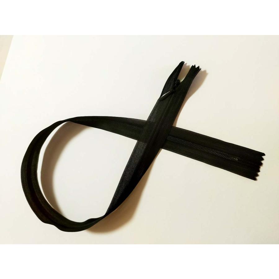 コイルファスナー  フラットニット 止め  コンシールファスナー　53cm【メール便100枚まで】　ホワイト |  | 01