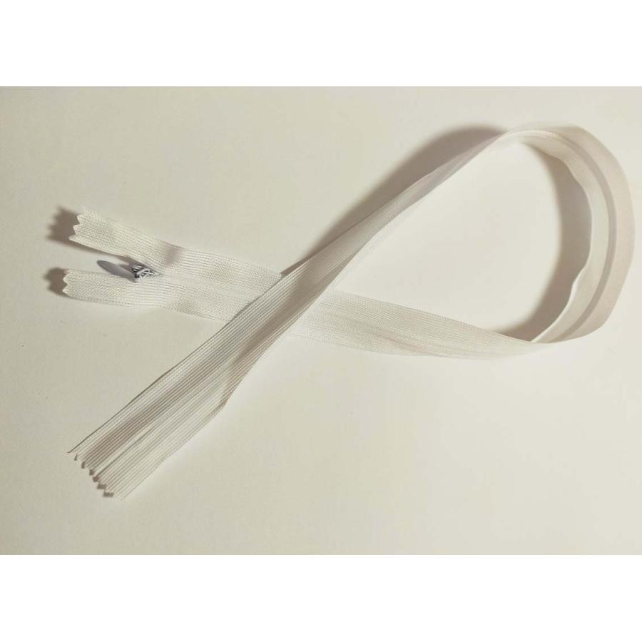 コイルファスナー  フラットニット 止め  コンシールファスナー　53cm【メール便100枚まで】　ホワイト |  | 17