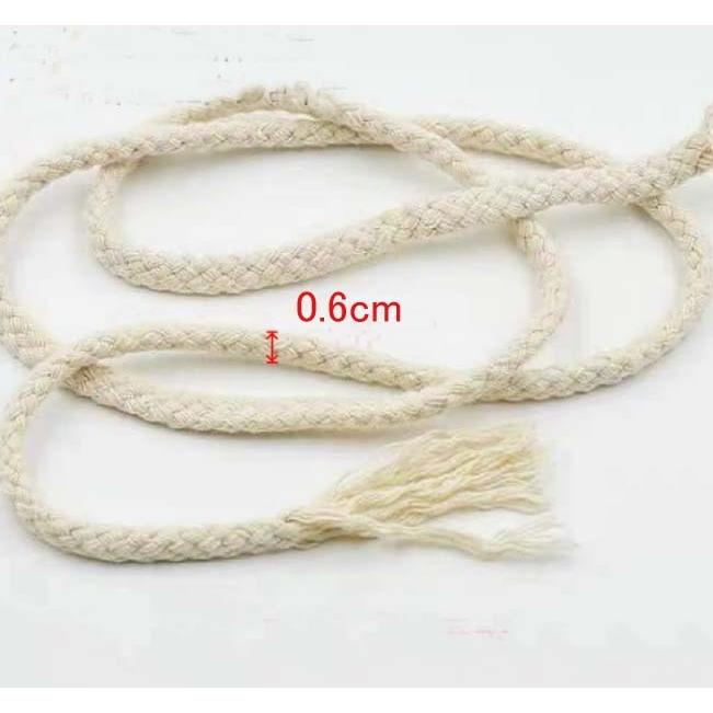 ロープハンドル6mm  持ち手用 1M単位のカット販売 生成り　バッグ ロープ 綱 ハンドメイド 手芸 手作り ナチュラル トートバッグ 綿 |  | 01