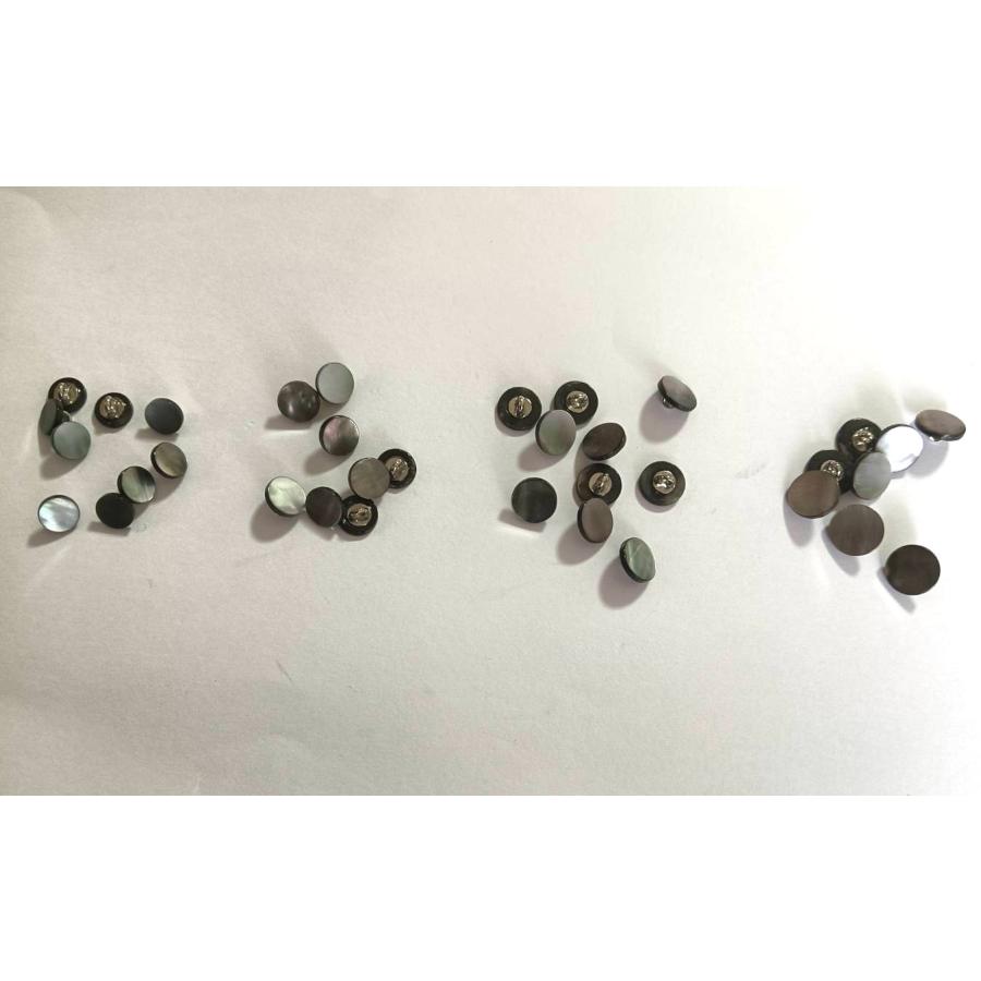 貝ボタン(黒蝶貝) 裏穴シェルボタン9mm 10mm 11.5mm 12.5mm 1個入 天然