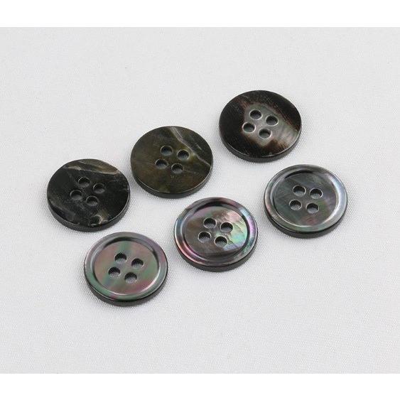 貝ボタン(黒蝶貝) 9mm 1個入 天然素材 4穴 縁あり : 梅工房 - 通販