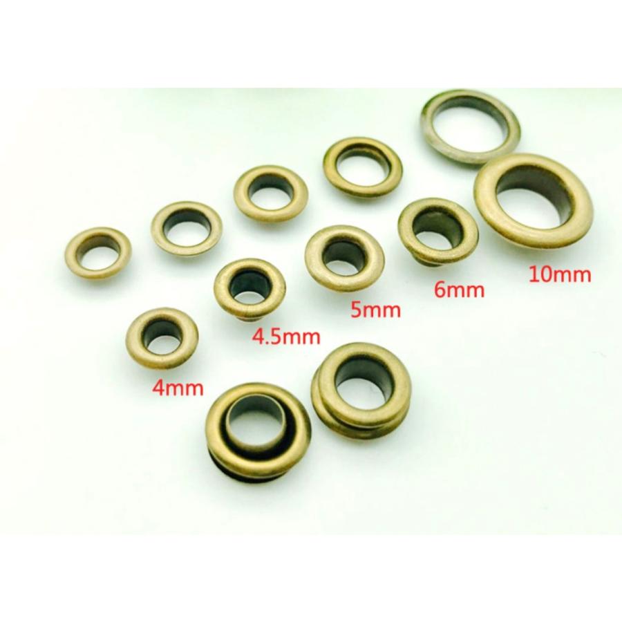 業務用 両面ハトメ アイレット 内径: 4mm 4.5mm 100セット : 梅工房